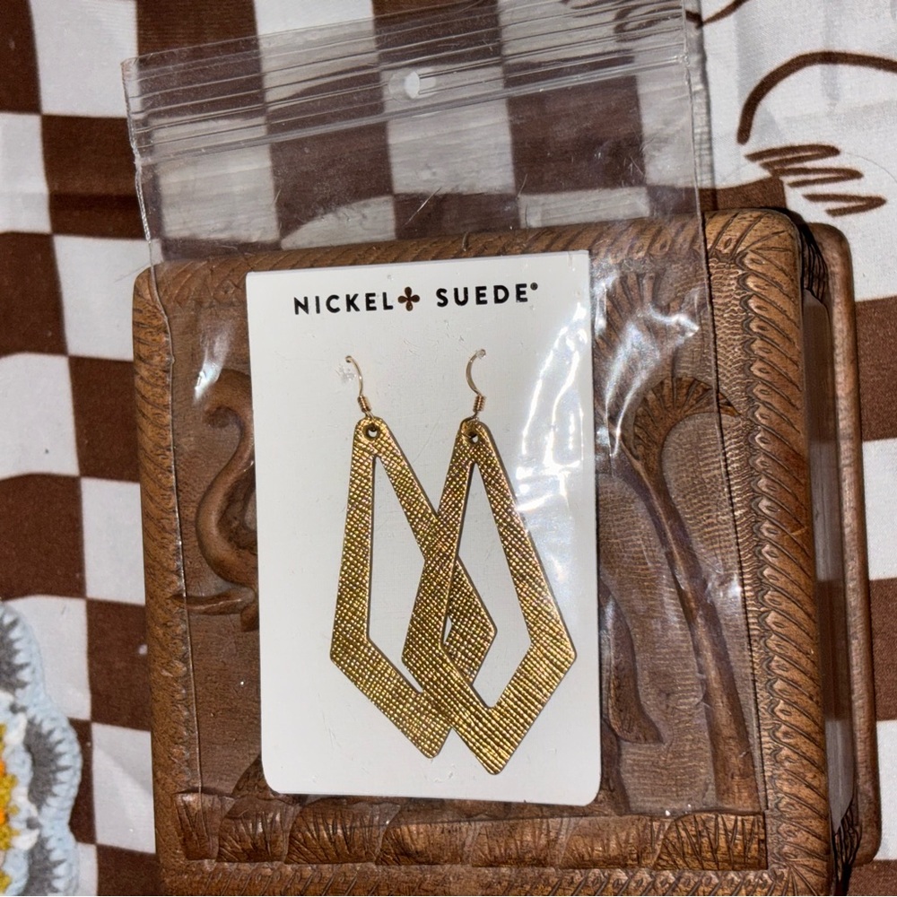 Nickel + Suede Gold Diamond Earrings
